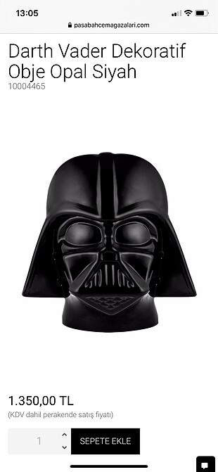 Paşabahçe Darth Vader Starwars Heykel