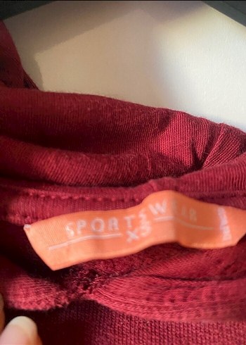 Koton Bordo Kapüşonlu Rahat Kesim Sweatshirt