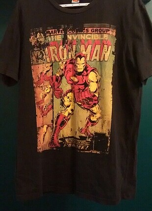 Iron Man baskılı t-shirt