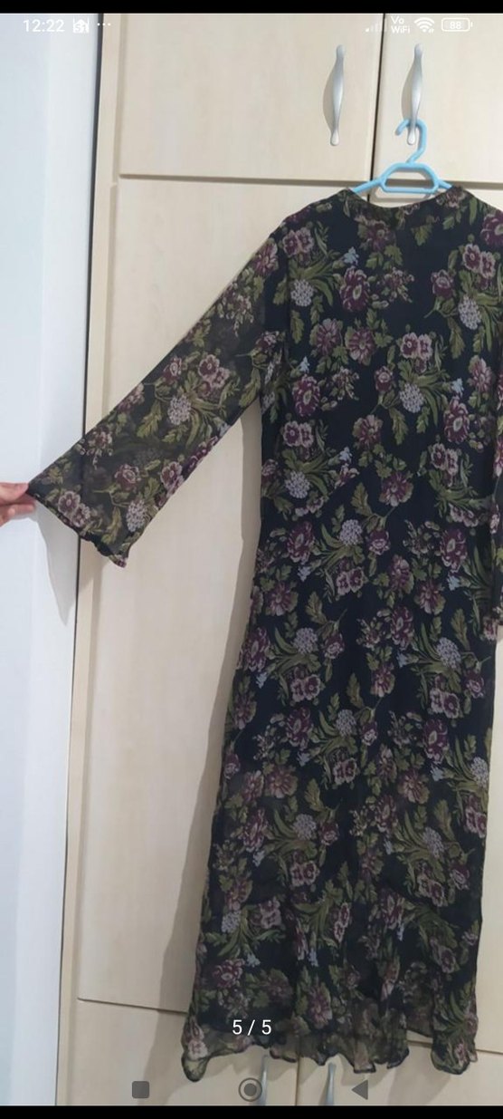 Zara Çiçek Desenli Uzun Bohem Elbise - Görsel 4