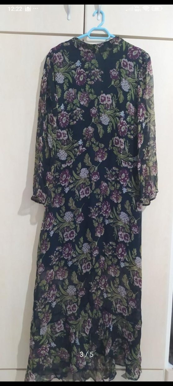 Zara Çiçek Desenli Uzun Bohem Elbise - Görsel 3