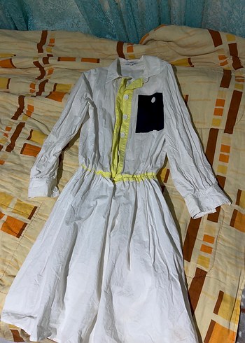 Beyaz Keten Düğmeli Uzun Kollu Kadın Gömlek - Görsel 4