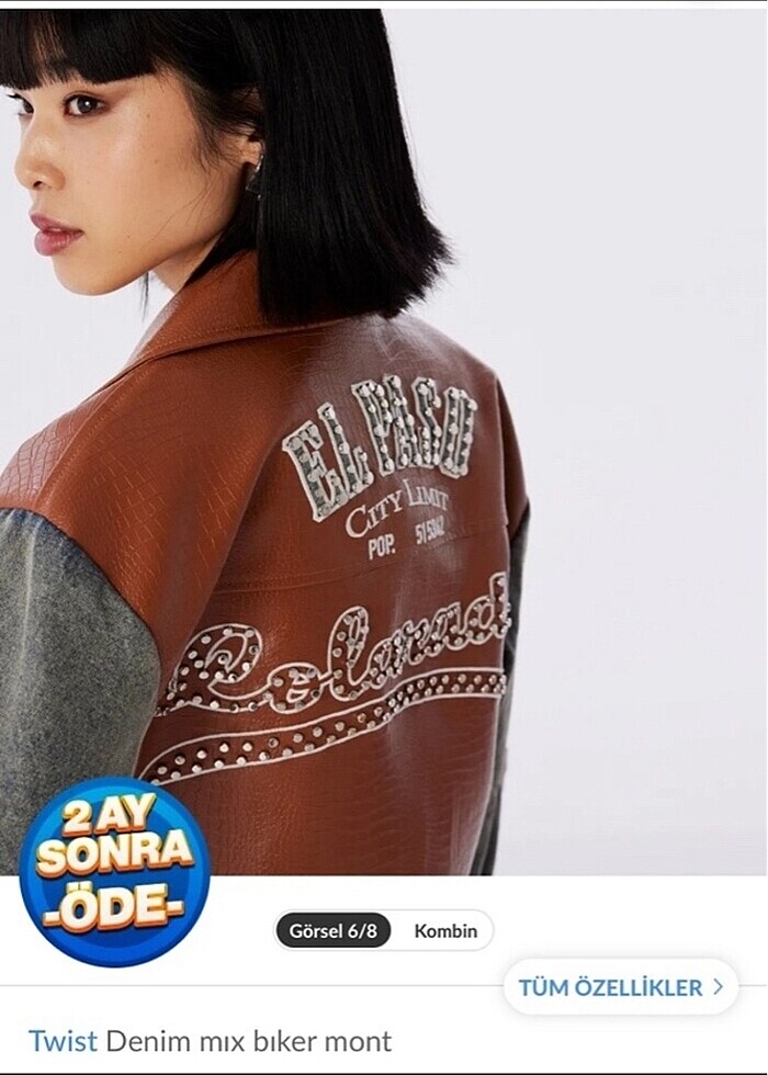 Twist deri ceket mont - Görsel 3