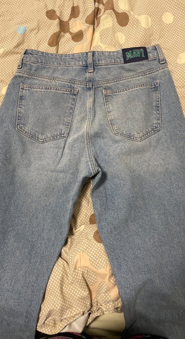 Kadın Mavi Denim Midi Boy Yırtık Jean - Görsel 2