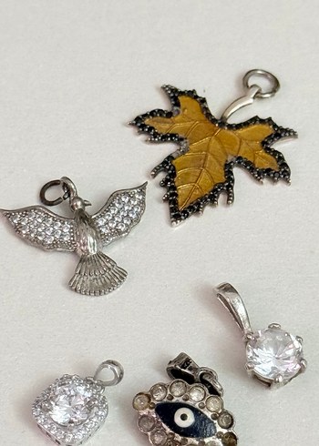 925 AYAR GÜMÜŞ 5 PARÇA KOLYE UCU - Görsel 4