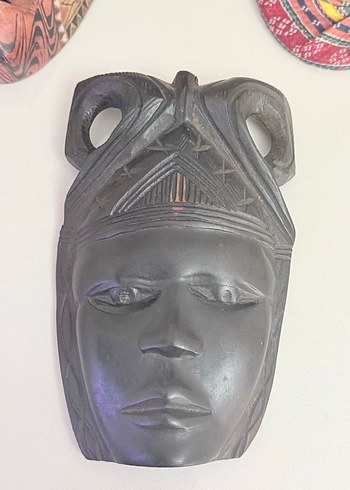 3 ADET DÖNEM ESKİ MASİF AĞAÇ MASKE - Görsel 3