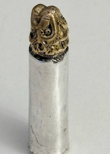 925 AYAR GÜMÜŞ ASLAN BAŞLI BRONZ OBJE - Görsel 4