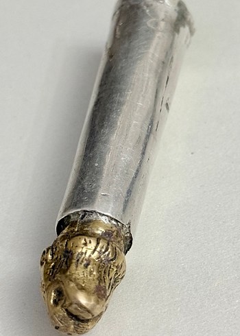 925 AYAR GÜMÜŞ ASLAN BAŞLI BRONZ OBJE - Görsel 3