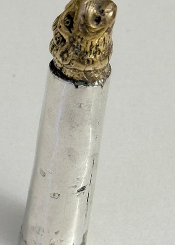 925 AYAR GÜMÜŞ ASLAN BAŞLI BRONZ OBJE - Görsel 5