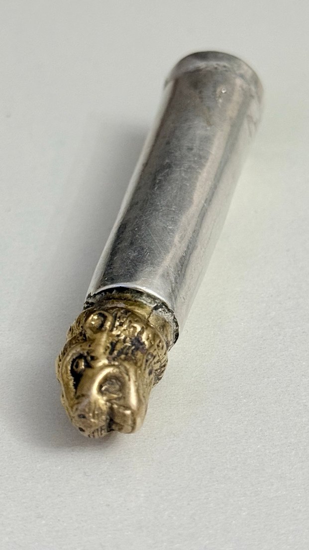 925 AYAR GÜMÜŞ ASLAN BAŞLI BRONZ OBJE - Görsel 2