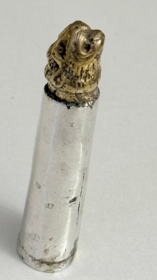 925 AYAR GÜMÜŞ ASLAN BAŞLI BRONZ OBJE - Görsel 5