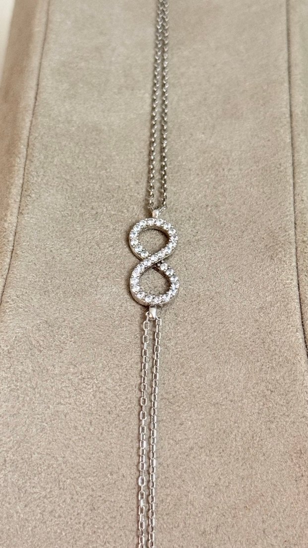 925 AYAR GÜMÜŞ SONSUZLUK BİLEKLİĞİ - Görsel 4