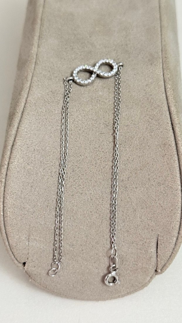 925 AYAR GÜMÜŞ SONSUZLUK BİLEKLİĞİ - Görsel 2