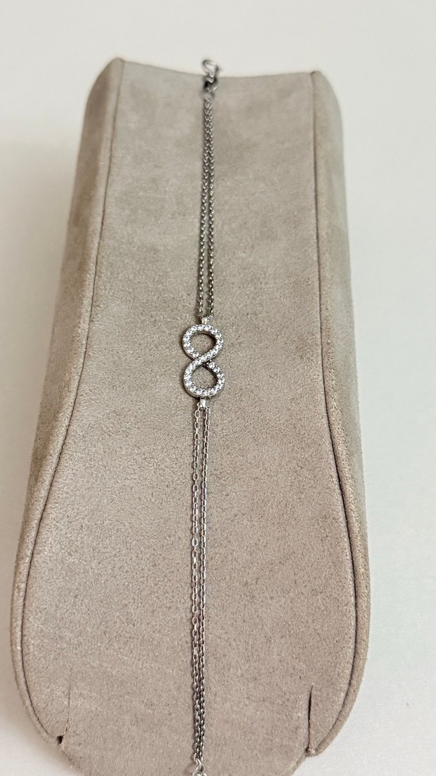 925 AYAR GÜMÜŞ SONSUZLUK BİLEKLİĞİ - Görsel 3