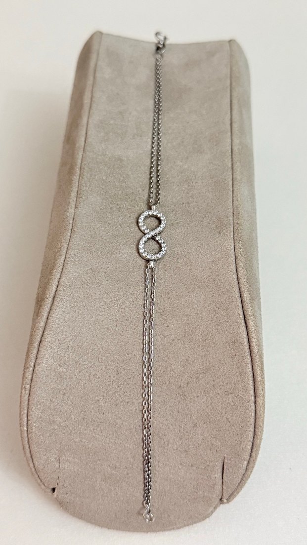 925 AYAR GÜMÜŞ SONSUZLUK BİLEKLİĞİ - Görsel 5