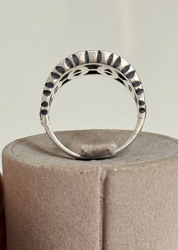 925 GÜMÜŞ KABARTMA İŞÇİLİKLİ YÜZÜK - Görsel 5