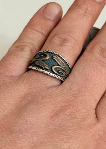 925 GÜMÜŞ KABARTMA İŞÇİLİKLİ YÜZÜK - Görsel 4