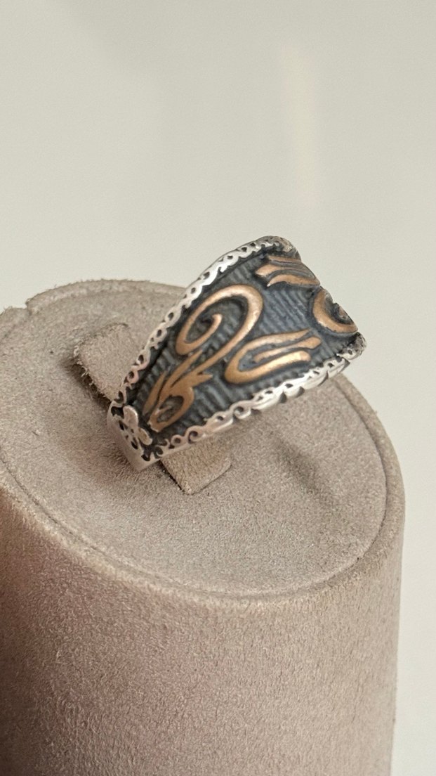 925 GÜMÜŞ KABARTMA İŞÇİLİKLİ YÜZÜK - Görsel 3