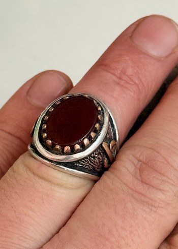 925 AYAR GÜMÜŞ DOĞAL AKİK TAŞLI - Görsel 2