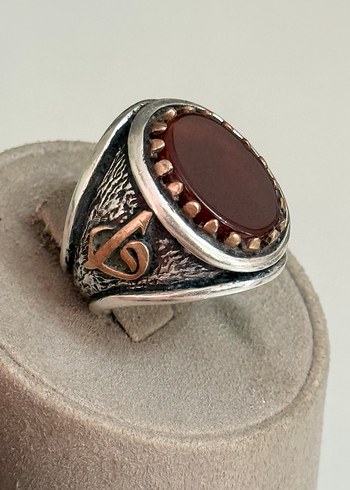 925 AYAR GÜMÜŞ DOĞAL AKİK TAŞLI - Görsel 3