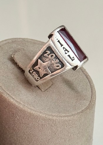 925 AYAR GÜMÜŞ GRANİT TAŞLI YÜZÜK - Görsel 6