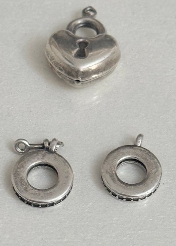 925 AYAR GÜMÜŞ 3 PARÇA KOLYE UCU BİRDEN - Görsel 3