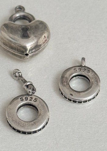 925 AYAR GÜMÜŞ 3 PARÇA KOLYE UCU BİRDEN - Görsel 2