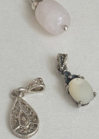 925 AYAR GÜMÜŞ 3 ADET KOLYE UCU BİRDEN - Görsel 4