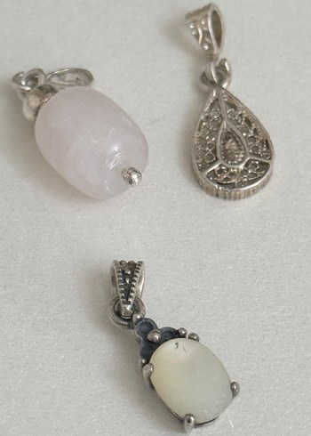 925 AYAR GÜMÜŞ 3 ADET KOLYE UCU BİRDEN - Görsel 5