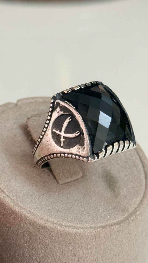 925 AYAR GÜMÜŞ SAFİR TAŞ YÜZÜK - Görsel 5