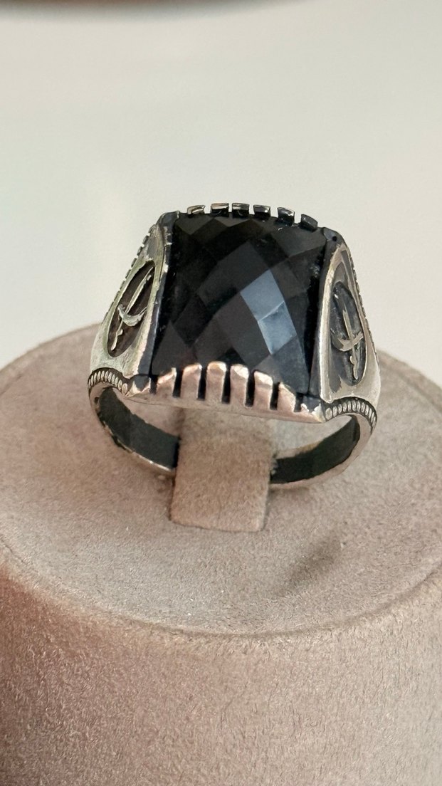 925 AYAR GÜMÜŞ SAFİR TAŞ YÜZÜK - Görsel 3