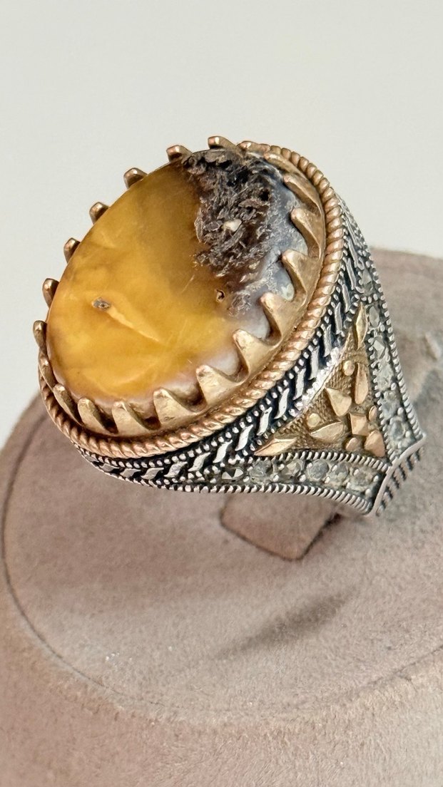 925 AYAR GÜMÜŞ DAMLA KEHRİBAR - Görsel 2