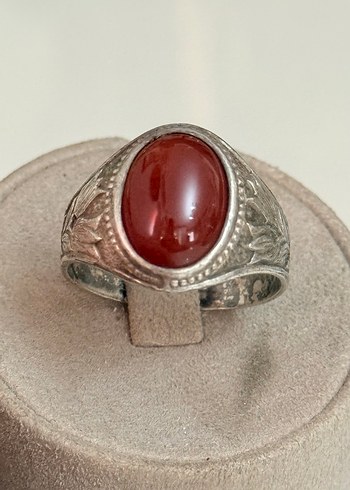 925 AYAR GÜMÜŞ AKİK TAŞLI YÜZÜK - Görsel 2