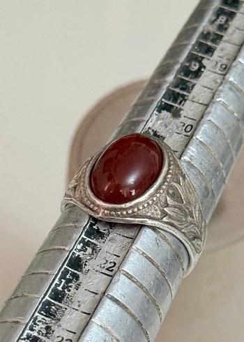 925 AYAR GÜMÜŞ AKİK TAŞLI YÜZÜK - Görsel 7