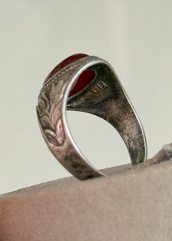 925 AYAR GÜMÜŞ AKİK TAŞLI YÜZÜK - Görsel 6