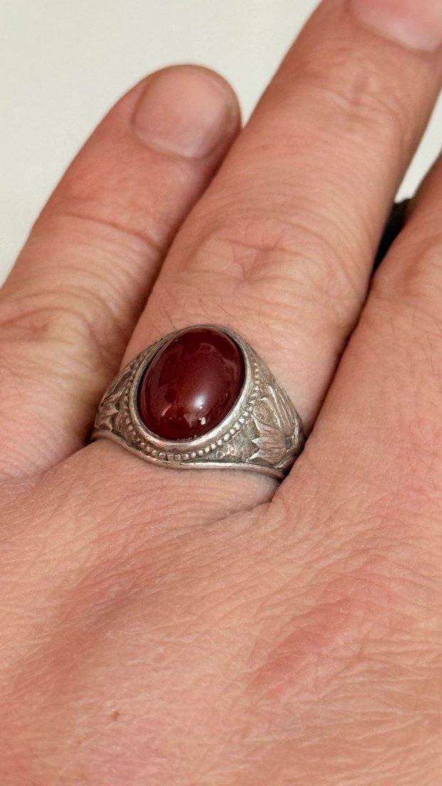 925 AYAR GÜMÜŞ AKİK TAŞLI YÜZÜK - Görsel 5