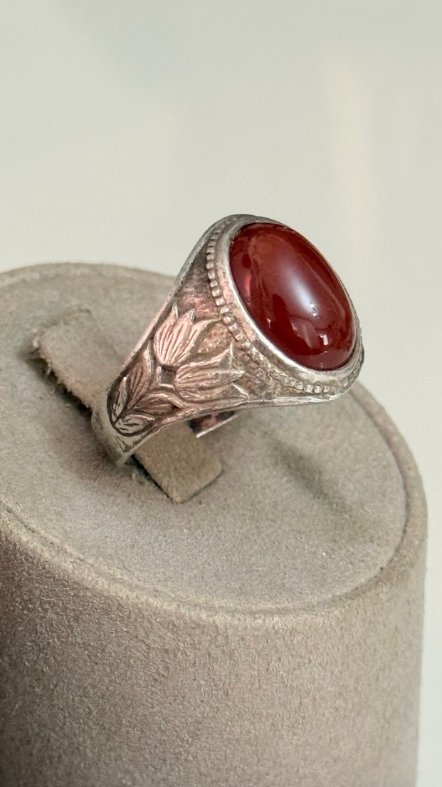 925 AYAR GÜMÜŞ AKİK TAŞLI YÜZÜK - Görsel 4