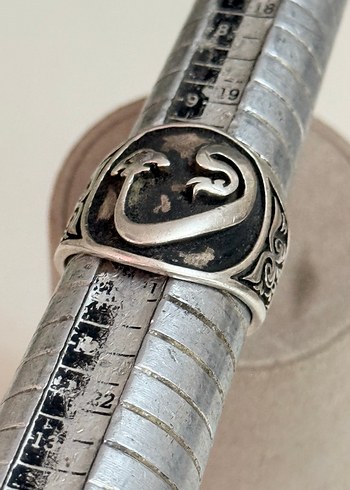 925 AYAR GÜMÜŞ VAV HARFİ KABARTMALI - Görsel 7