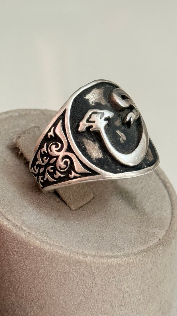 925 AYAR GÜMÜŞ VAV HARFİ KABARTMALI - Görsel 2