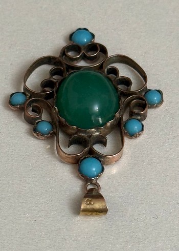 8 AYAR ALTIN YEŞİM FÜRÜZE TAŞ Lİ KOLYE - Görsel 3