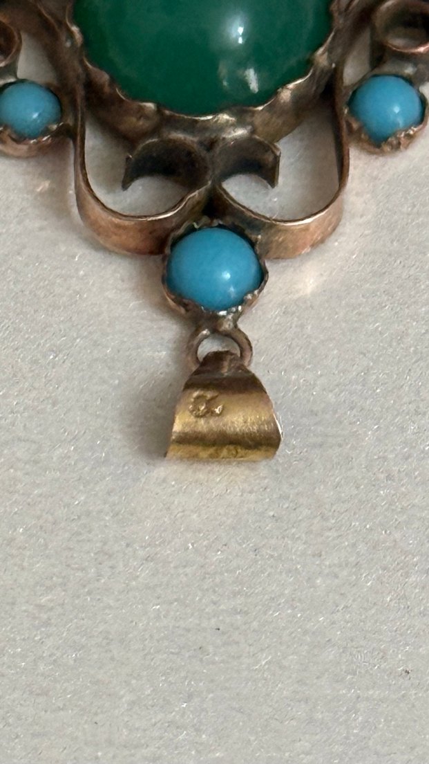 8 AYAR ALTIN YEŞİM FÜRÜZE TAŞ Lİ KOLYE - Görsel 4