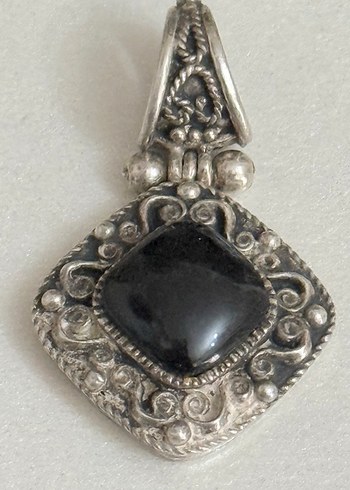 925 AYAR GÜMÜŞ ONİKS TAŞLI KOLYE UCU - Görsel 3