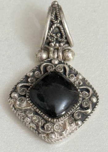 925 AYAR GÜMÜŞ ONİKS TAŞLI KOLYE UCU - Görsel 2