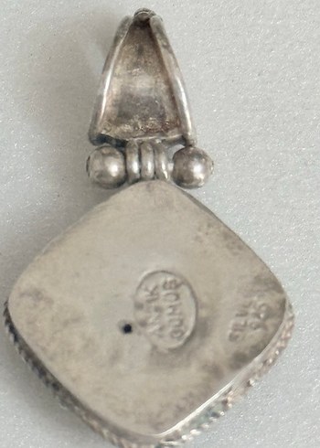 925 AYAR GÜMÜŞ ONİKS TAŞLI KOLYE UCU - Görsel 4