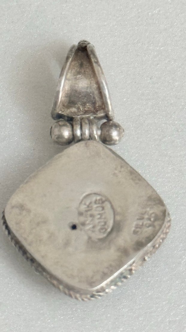 925 AYAR GÜMÜŞ ONİKS TAŞLI KOLYE UCU - Görsel 4