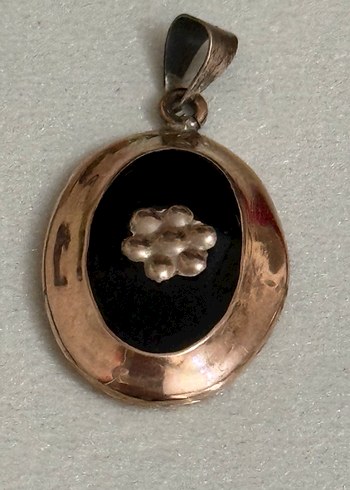 14 AYAR ALTIN SİYAH MİNE İŞLEMELİ KOLYE - Görsel 6