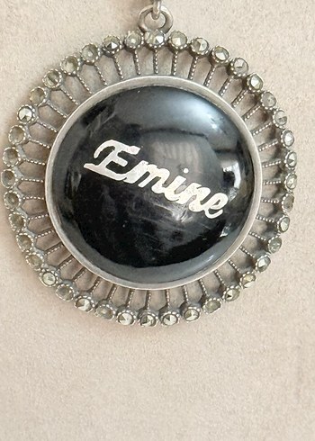 925 AYAR GÜMÜŞ EMİNE YAZILI KOLYE - Görsel 5