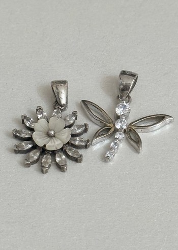 925 AYAR GÜMÜŞ PAPATYA YUSUFÇUK KOLYE - Görsel 2