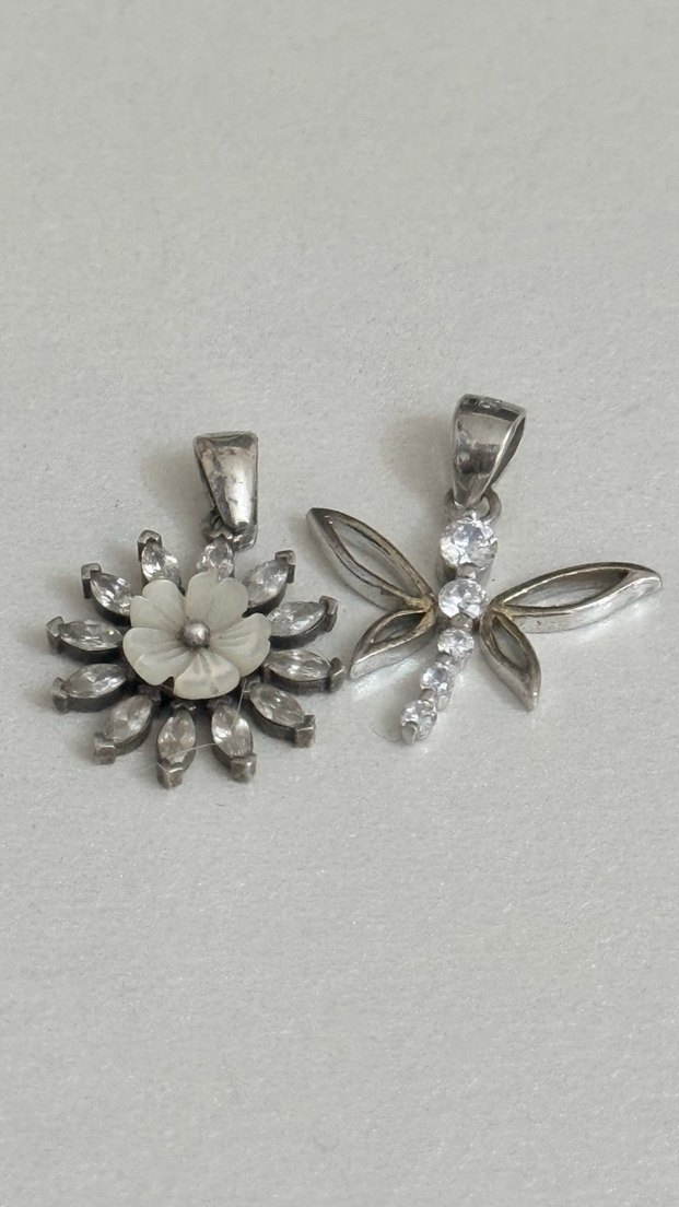 925 AYAR GÜMÜŞ PAPATYA YUSUFÇUK KOLYE - Görsel 2