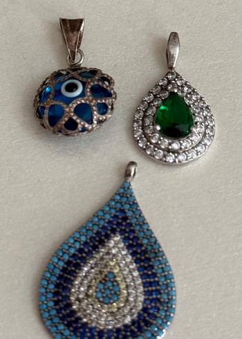 925 AYAR GÜMÜŞ 3 PARÇA KOLYE UCU - Görsel 4